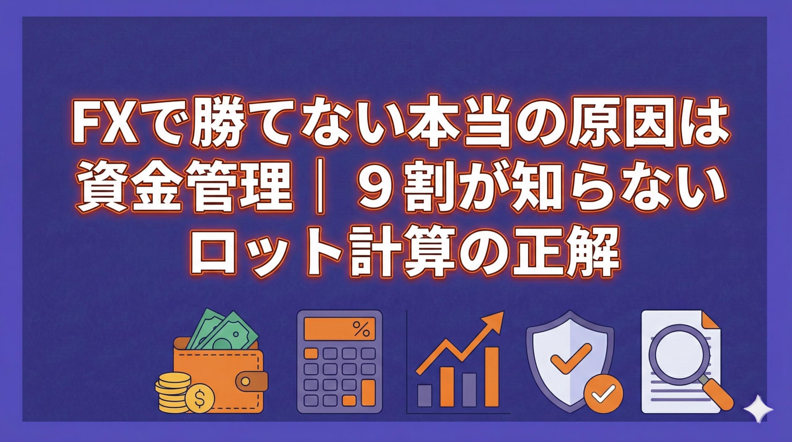 FX資金管理で9割が失敗｜正解はこの3つの数字｜ファイナンスルーム